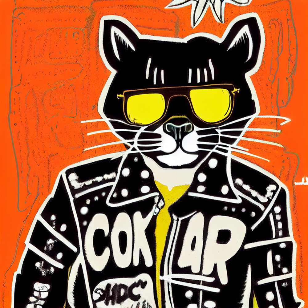graphic of a punk cougar by Brandy Gale Studio