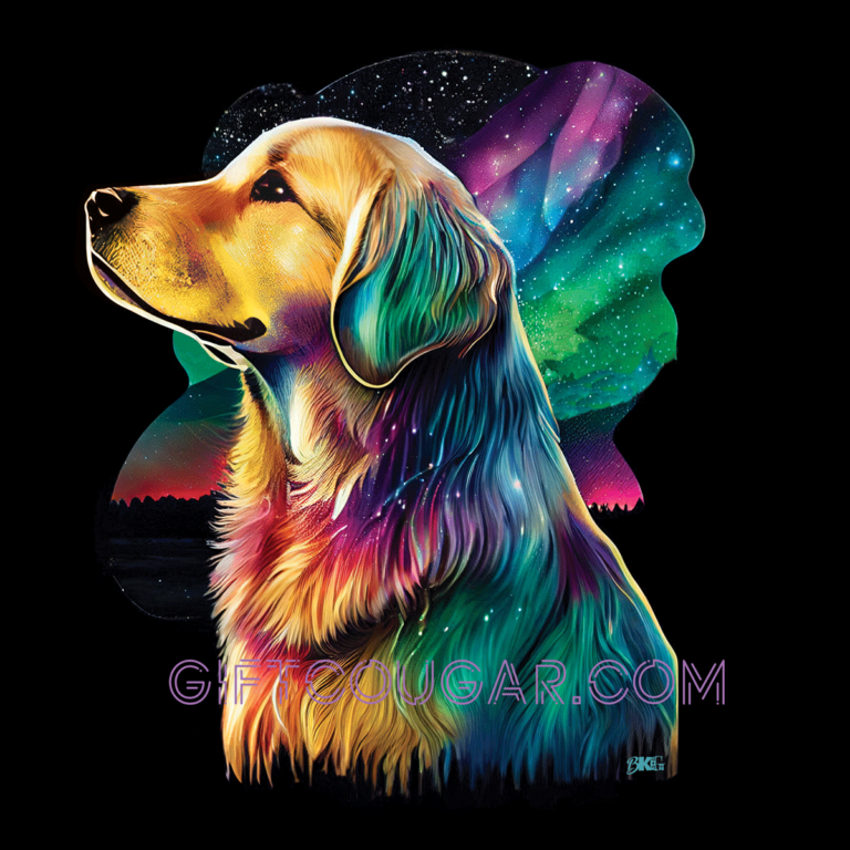 A Brandy Gale Studio original design of a golden dog named NUGGET.